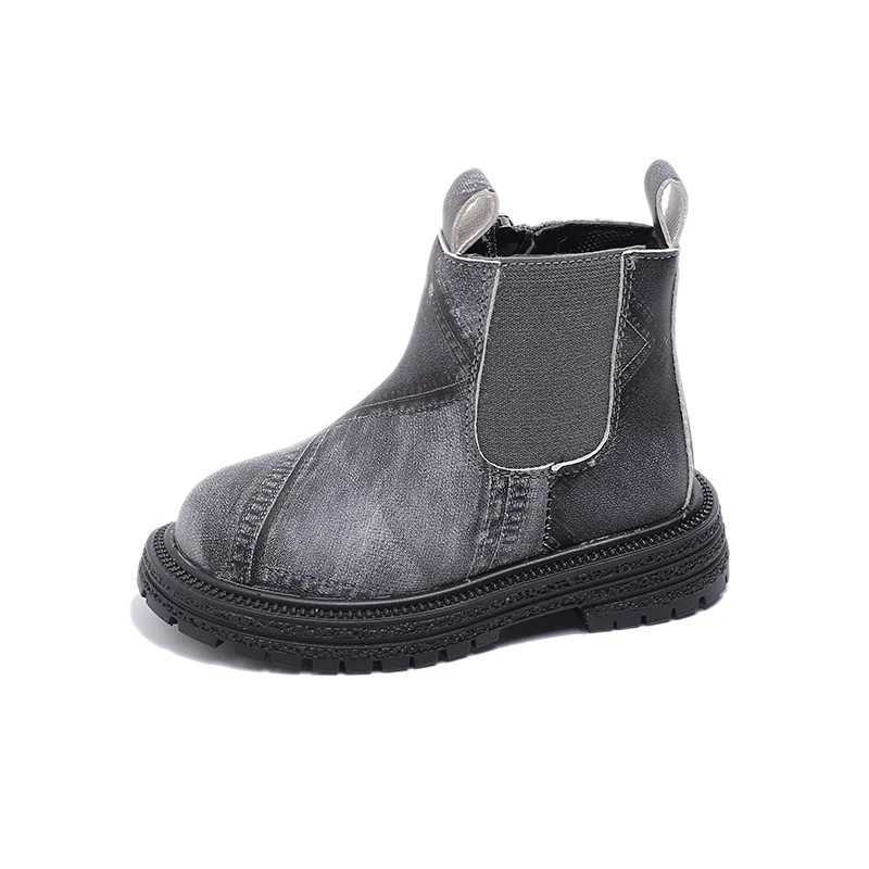 Little Boys Fashion Boys Boots Autumn New Boys and Girls Ankle Boots Zipper Preschool Children Chelsea Boots Anti slip M241102