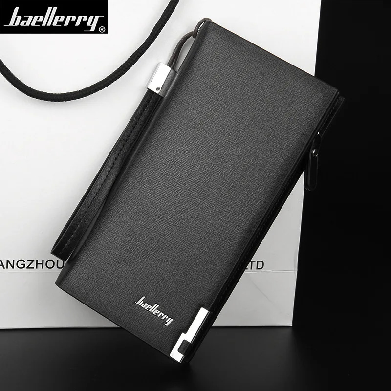Baellerry Men Long Wallets Large Capacity Zipper Handbag Card Holder Male Purse Coin Pocket Clutch Wallet For 241029
