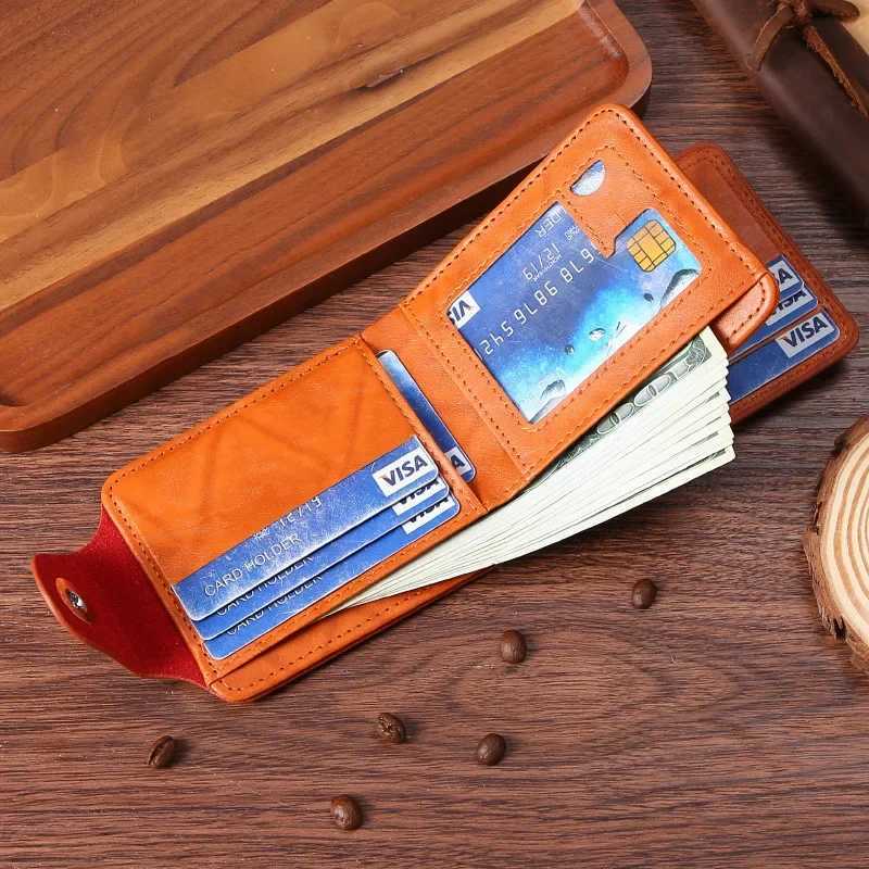 Mens Wallets Hasp Male PU Wallet Card Holder Coin Pocket Purse cartera hombreXJ241111