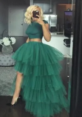 Sweet Pink High Low Tulle Long Skirts Women Chic Tiered Ruffle Tutu Puffy Floor Length Formal Party Skirts Custom made 240326