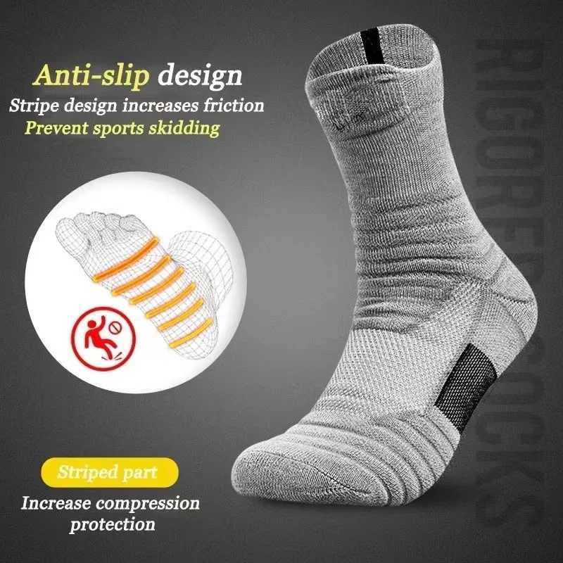 3pairs/Lot Mens Compression Stockings Breathable Basketball Sports Cycling Moisture Wicking High Elastic Tube LX241102