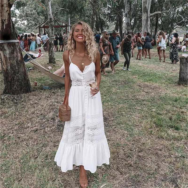 Urban Sexy Dresses Newly arrived fashionable womens Maxi long dress Bodycon Beach Bohemian holiday cocktail party Sundress Y240402