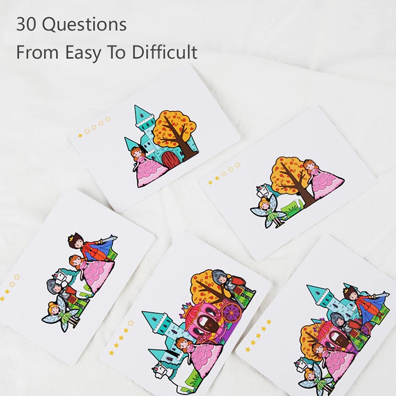 Montessori Logical Thinking Games Wooden Puzzle Math Toy Farm Animal Castle Card Matching Games Children Educational Sensory Toy