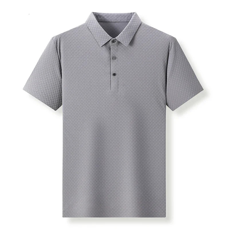Solid Color Men T-shirt Short Sleeve Polo Shirt Lightweight Business Casual Turn-down Collar Top Mens Fashion Slim Fit Pullover 240326
