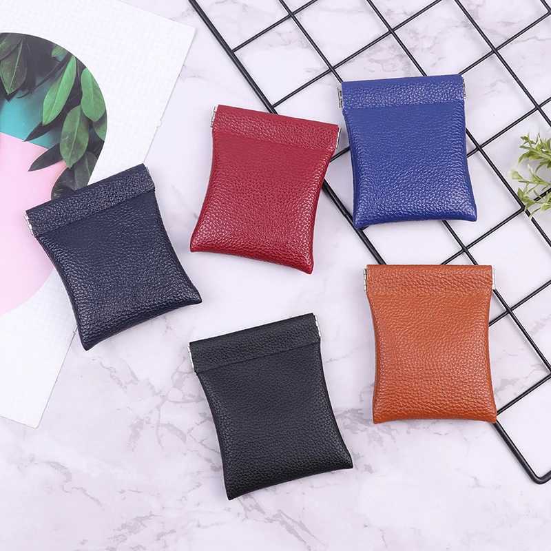 creative PU Leather Coin Purse Holder Small Wallet Mey Earphe Coin Change Pouch For Women Men squeeze to openXJ241111