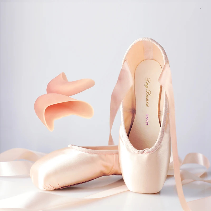 Women Ballet Pointe Shoes Professional Girls Satin Pink Ballerina Shoes With Silicone Toe Pad Kids Girls Ballet Shoes 241101