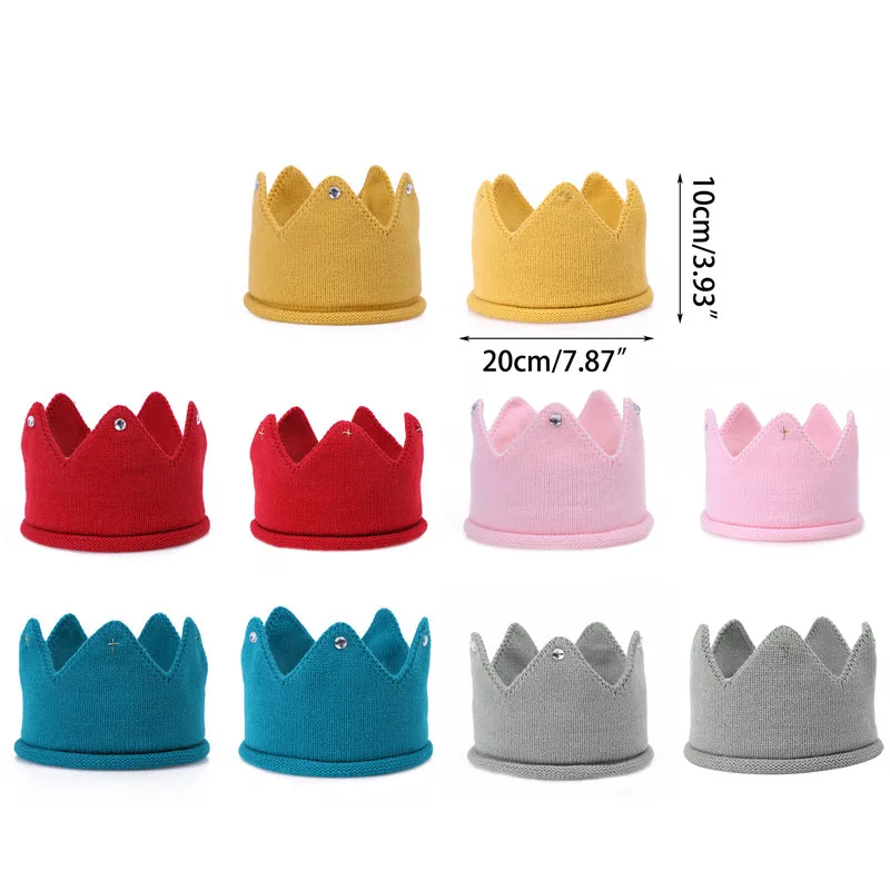new Baby Hat Girls Crown Knitted Toddler Empty Top Hats Newborn Design Woolen Yarn Bonnet Children 2025 Soft Solid Beanies