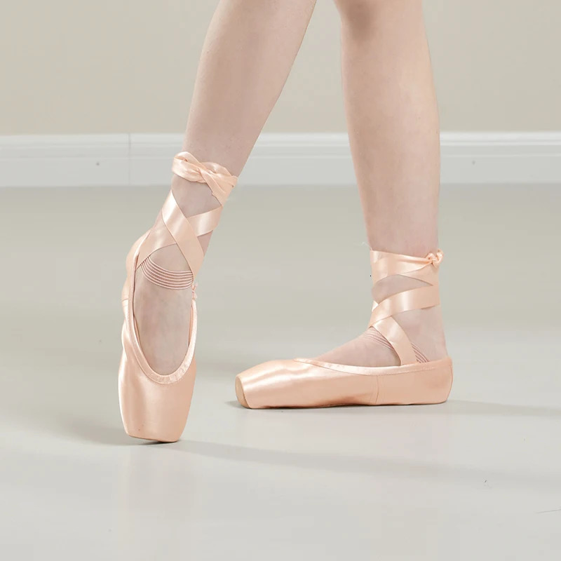 Women Ballet Pointe Shoes Professional Girls Satin Pink Ballerina Shoes With Silicone Toe Pad Kids Girls Ballet Shoes 241101