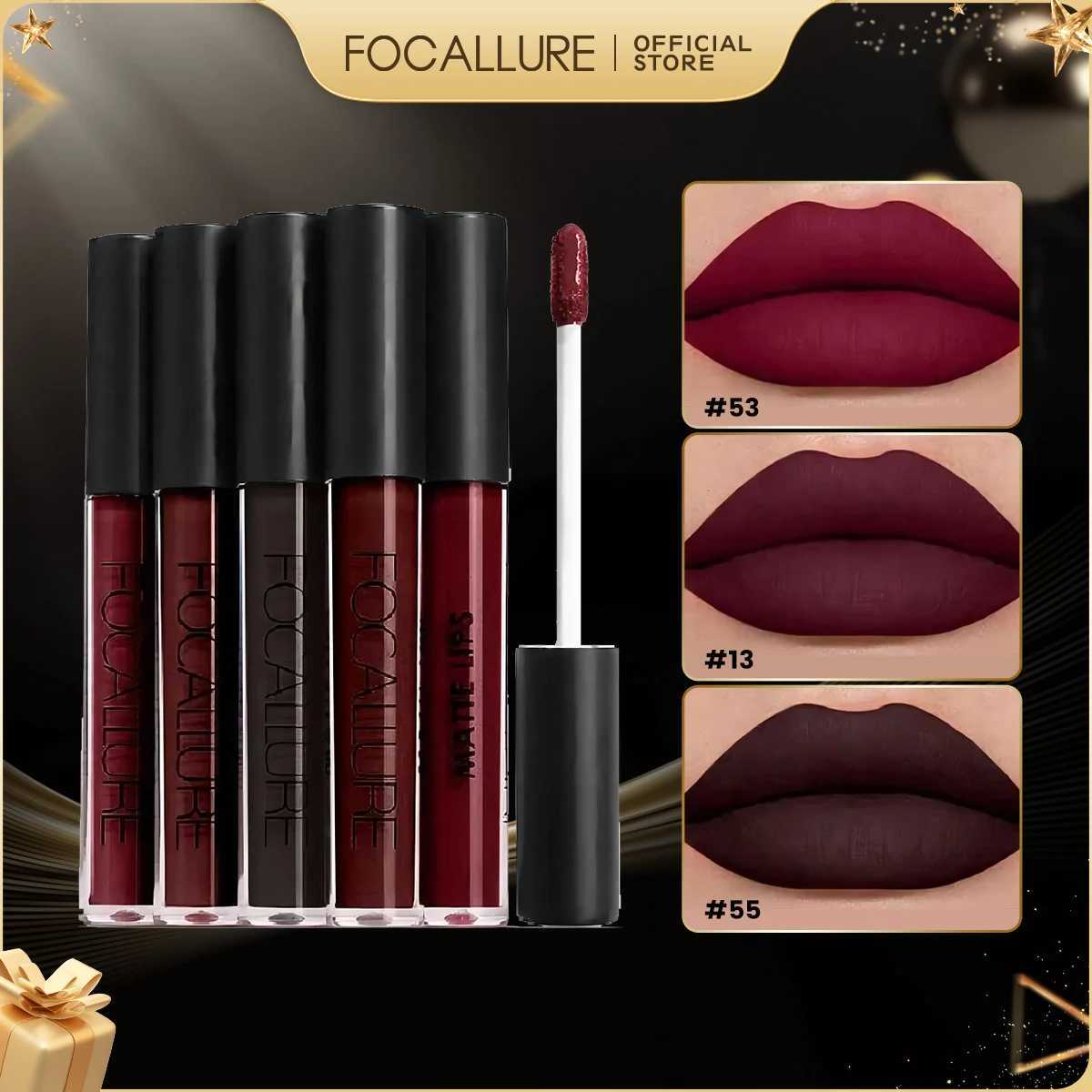 FOCALLURE Waterproof Lip Gloss Matte Velvet Lasting Naked Cup Free Liquid lipstick Womens lipstick Cosmetics W241101