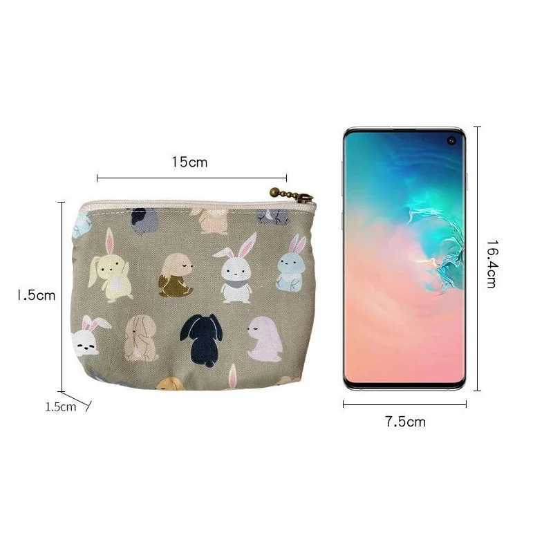 Cute Flower Fruit Printing Coin Purses Women Holder Mini Wallet Coin Pouch Cluh Key Coin Mey Bags for GirlsXJ241111