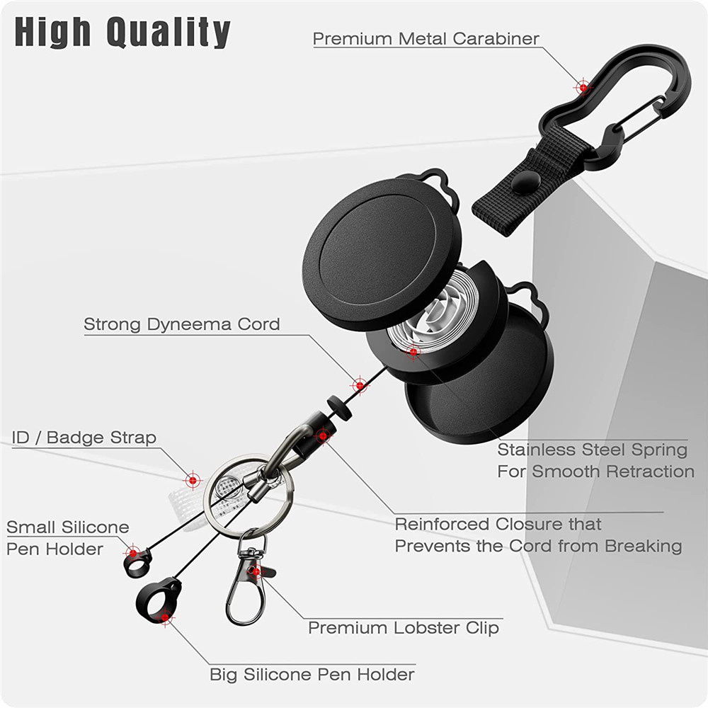 2pcs Retractable Badge Reel Id Lanyard Name Tag Card Badge Holder Reels Recoil Belt Key Ring Badge Clips Card Holder Keychain