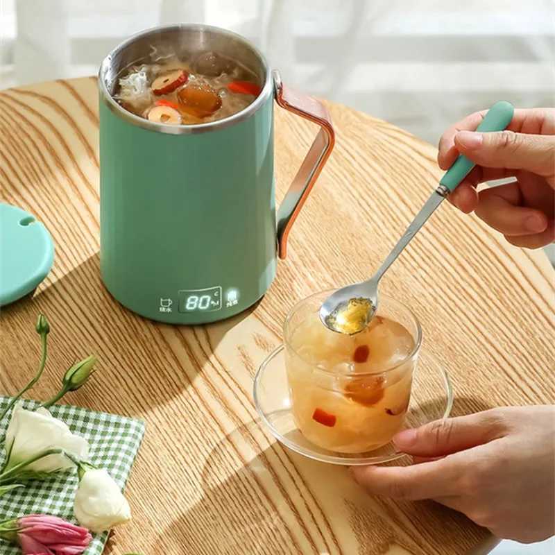 110V/220V Mini Electric Kettle Portable 450ML Heating Thermostat Electric Toast Outdoor Travel Insulated Kettle Y241102