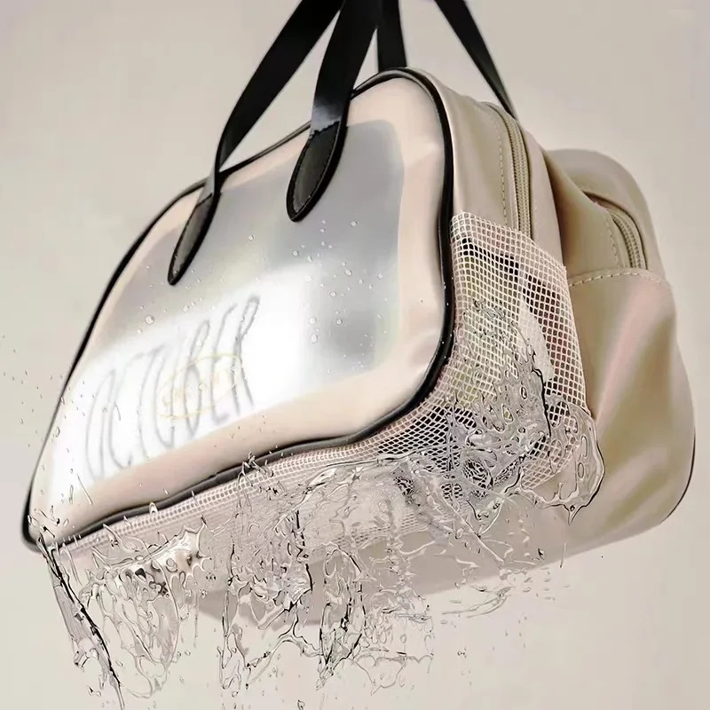 Makeup storage bag large capacity womens makeup bag double-layer transparent waterproof bathroom wash bag simple daily makeup bag 241031