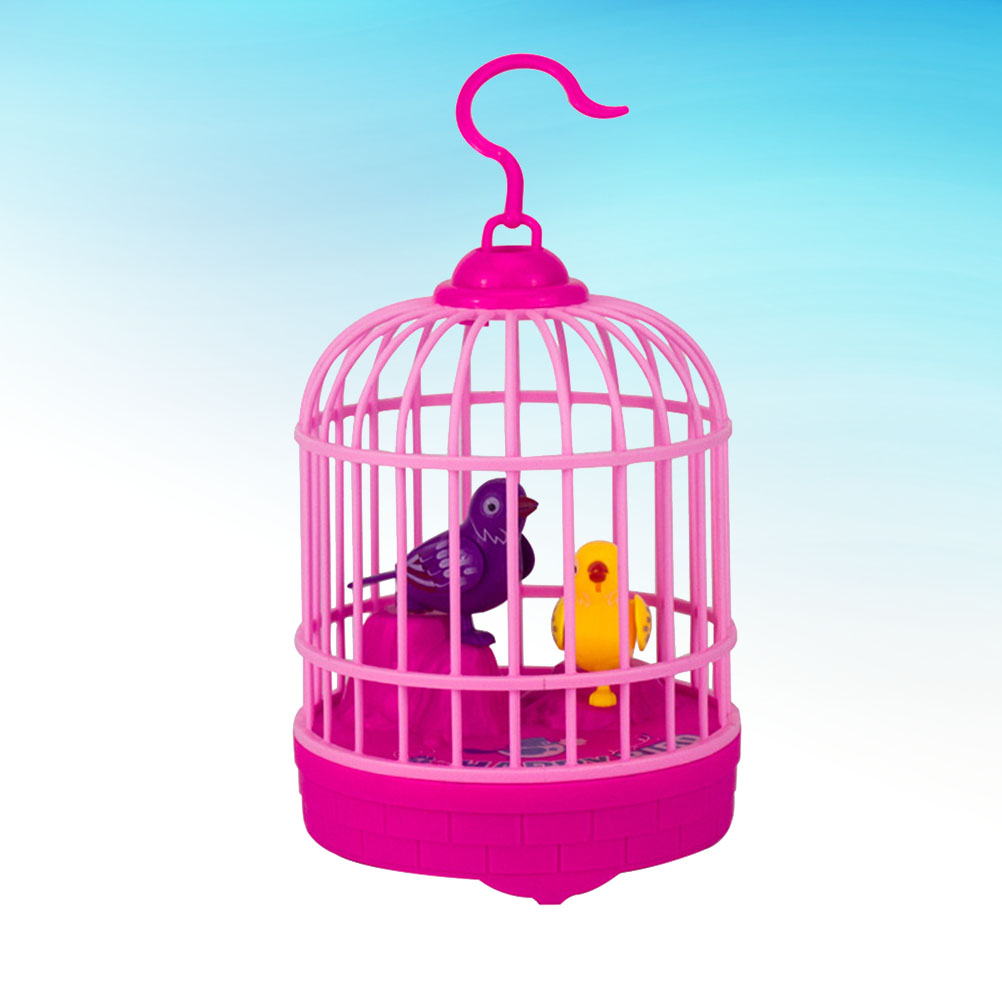2025 Parrot Toy Bird Cage new Electric Electronic Voice Control Singing Birds Talking Repeat Model Figurine Statue Pet Branchanimal