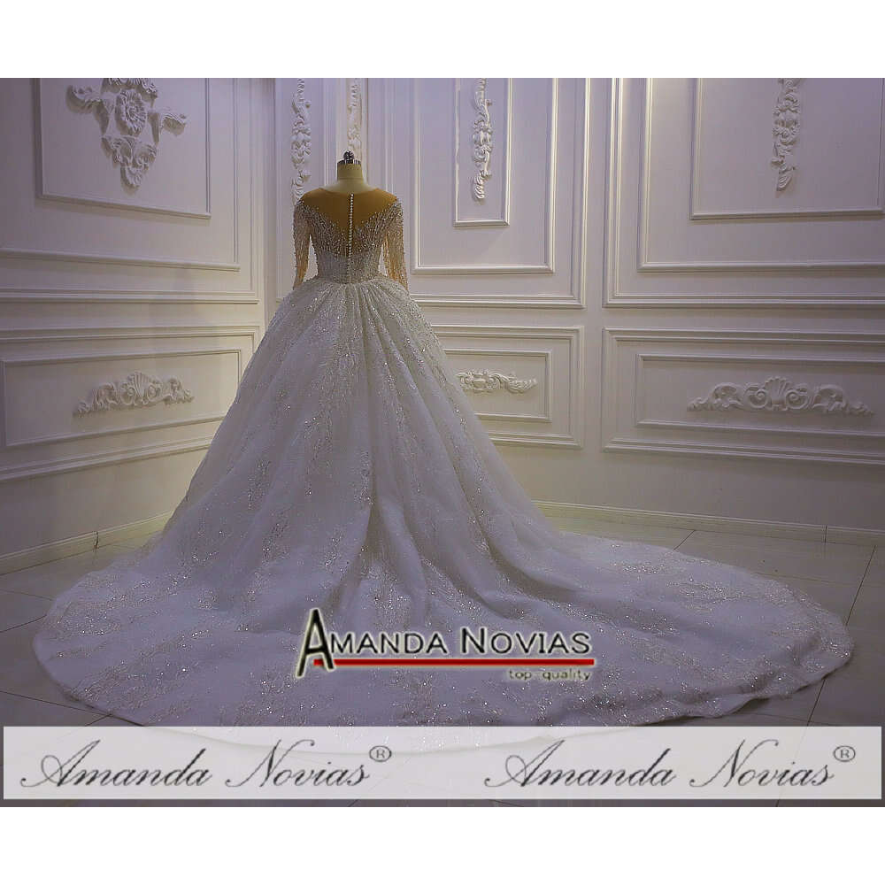 Off The Shoulder V-neck Full Beading 2 in 1 Mermaid Wedding Dress