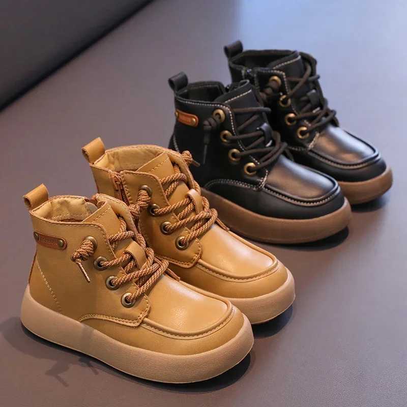 Childrens Motorcycle Anti slip Boots Spring and Autumn Boys and Girls Short Boots Neutral Versatile Childrens Ankle Boots Fashionable and Handsome M24