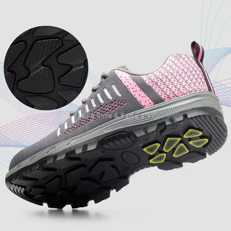 Breathable Women Safety Shoes with Steel Toe Cap Work Safety Boots new 2025 Woman Industrial Work Shoes Anti-smash Anti-puncture Security
