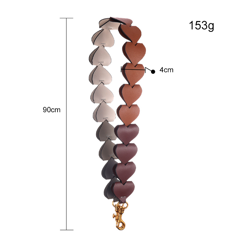 Leather Cowhide Heart Bag Straps Handbag Handle Wide Belt Shoulder Crossbody Bag Strap No Adjustable Strap Bag Part Accessory