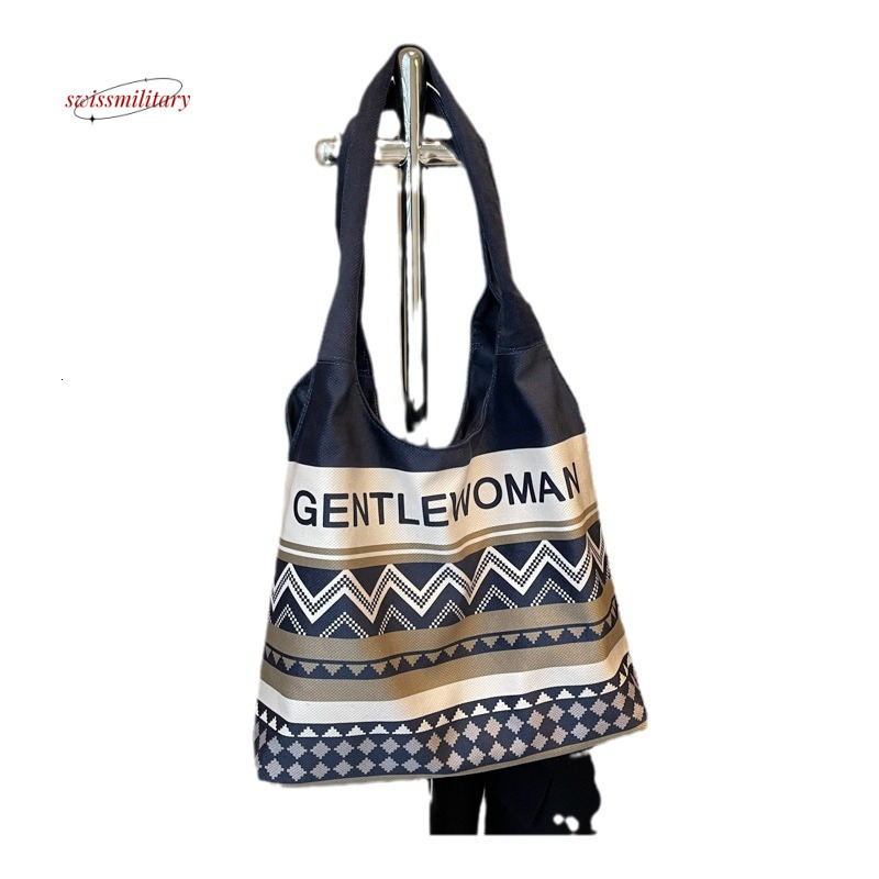 Ins large capacity tote 2024 new summer canvas Thai niche letter casual shoulder bag #27 swissmilitary