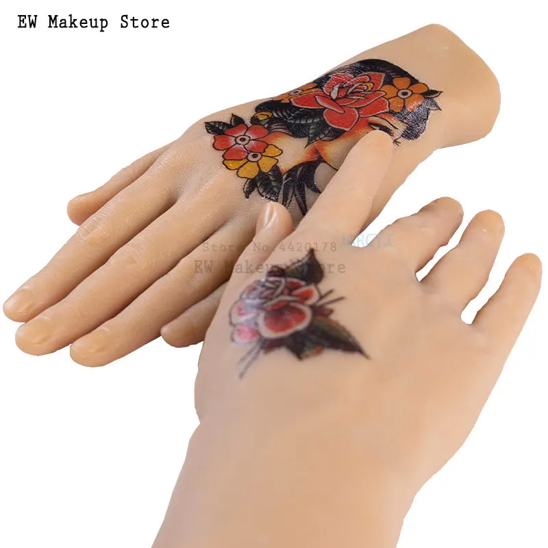 1PCS 3D Silicone Tattoo 2025 Practice Left/Right Hand Arm Makeup Practice Fake Hand Skin Supply for Tattoo Beginners new Training Tools
