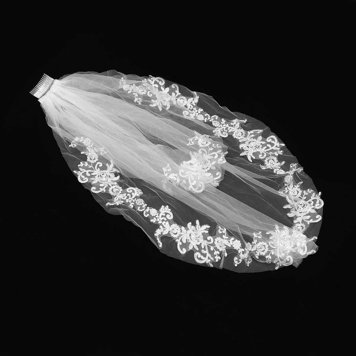 1PC Wedding Veil 2025 Gauze Short new Fluffy 2 Tier Gauze With Comb for Lady Bride Woman