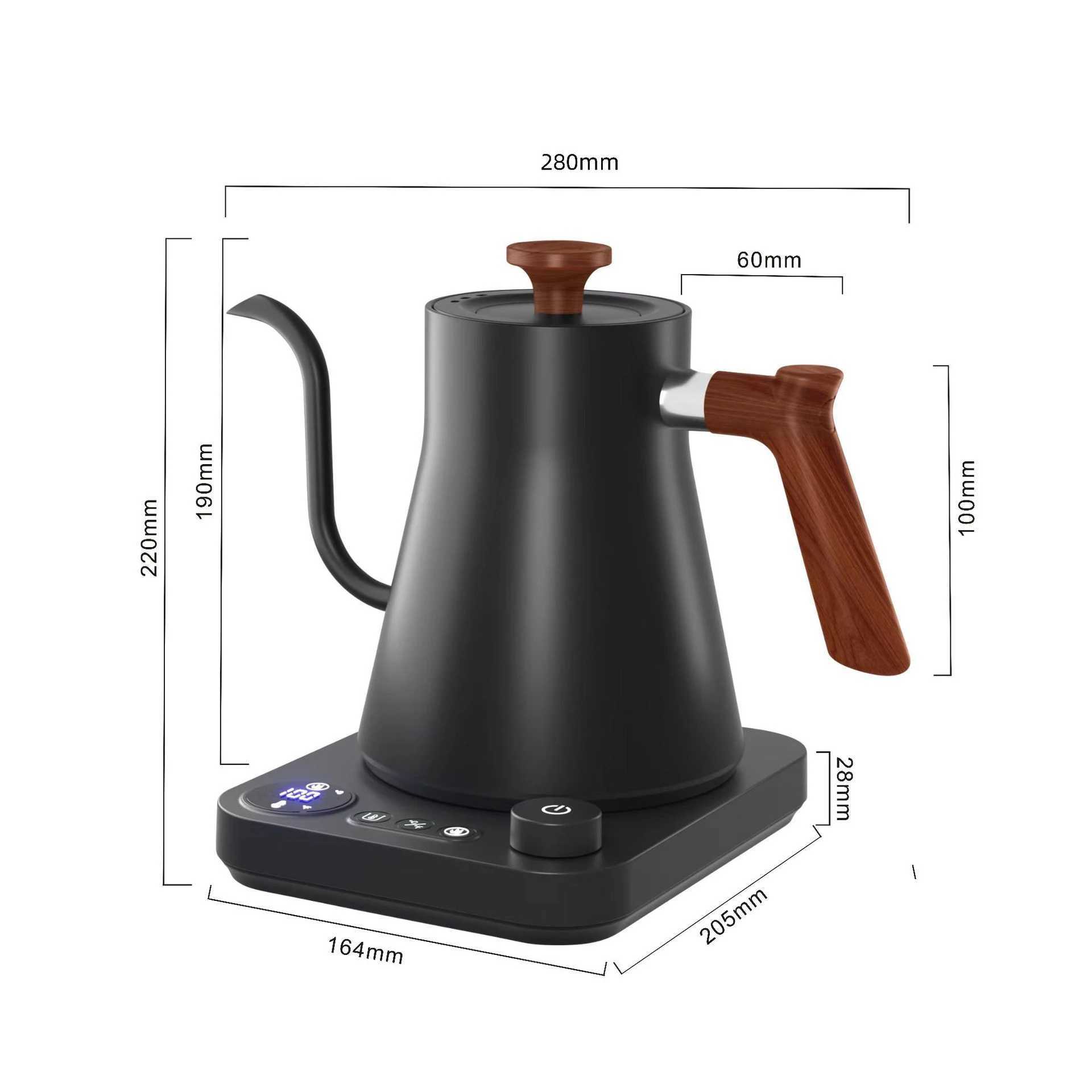 110V/220V Gooseneck Electric Kettle Intelligent Temperature Control Pot 1200W Fast Heating Kettle 304 Stainless Steel Inner Lining Pot 900ml Y241102