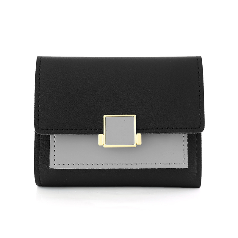 Small Wallet Women Short Cute 2025 Girls Wallet Patchwork Credit Bank Card new Holder Wallets Metal Buckle Purses Female Coin Purse