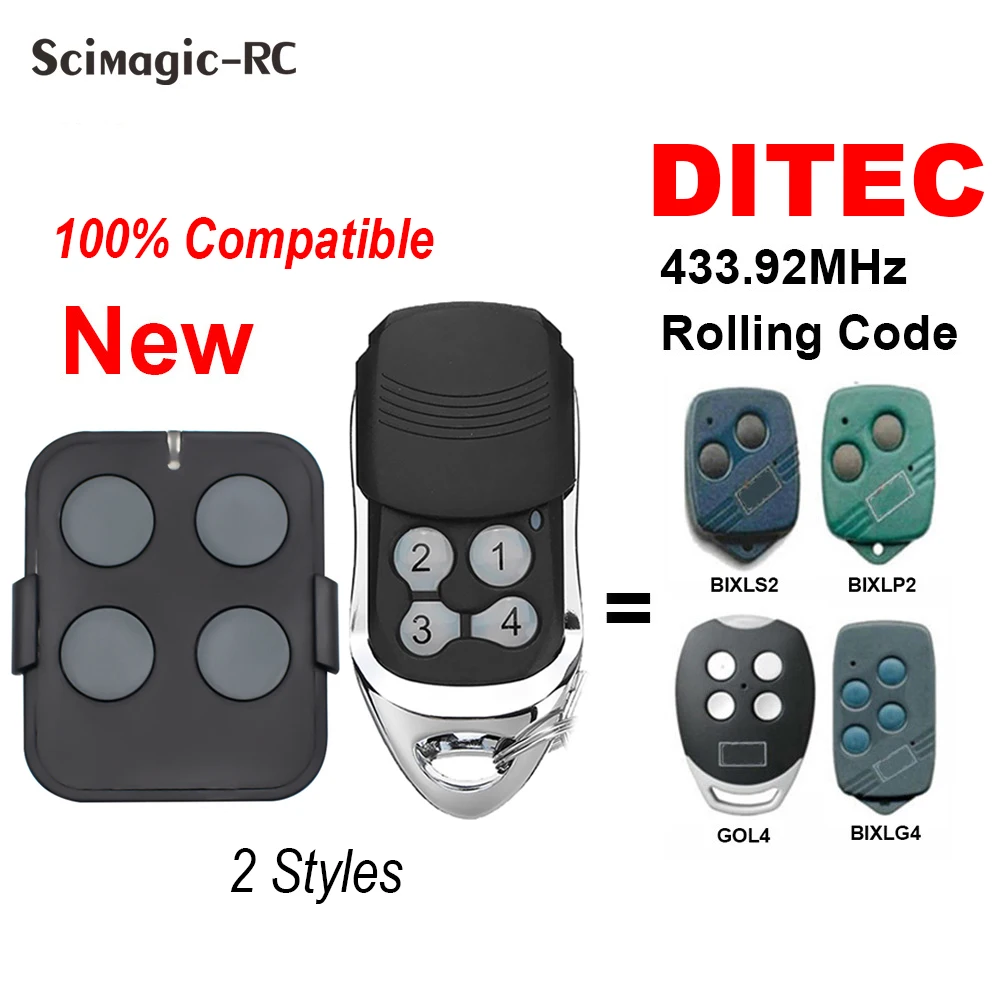Compatible Ditec GOL4 BIXLG4 BIXLP2 BIXLS2 Rolling Code Remote 2025 Controller new DITEC Garage Door Opener 433,92 Mhz