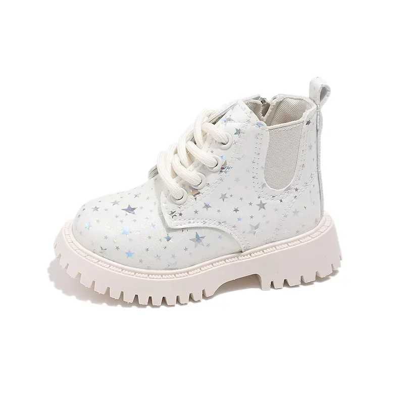 Shining star glitter girl fashion princess ankle boots autumn new item side zipper leather boots M241102