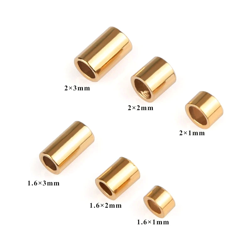10PCS 14K gold new filled Crimp & End Beads 2025 2mm 1.6mm 14K gold Crimps 14k gold filled End Beads for Jewelry Making Jewelry Findings