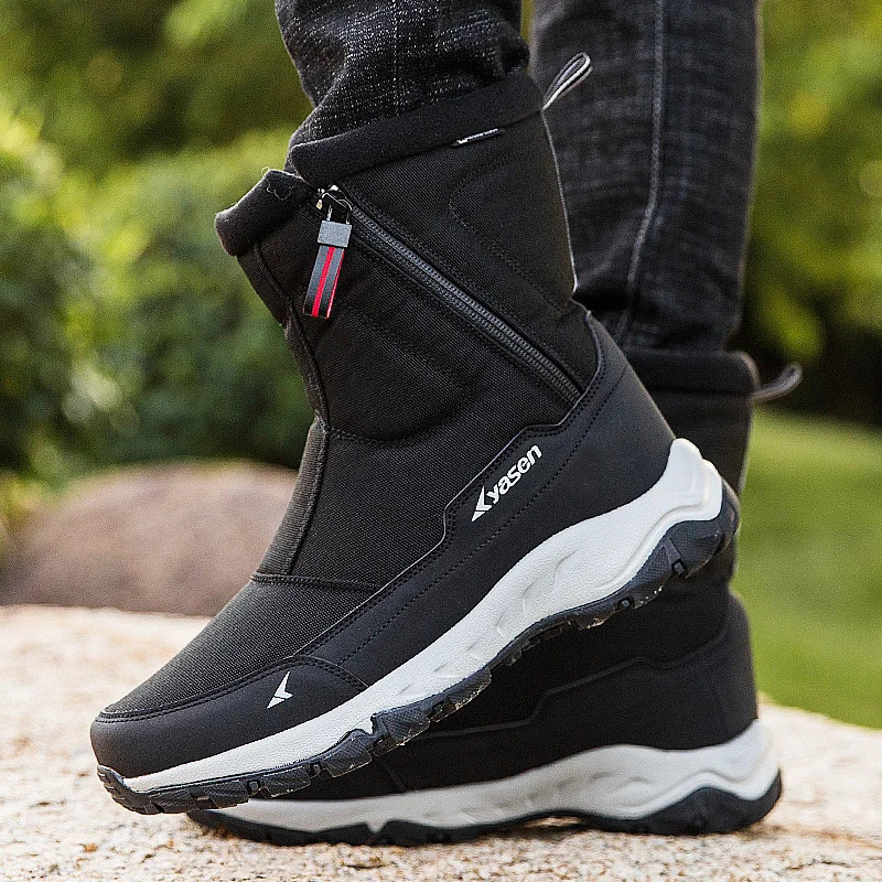 Winter Thick Couple Snow Boots Plus Velvet Warm Side Zipper Outdoor Casual Short Boots Cold Resistant Mens Cotton Shoes 241031