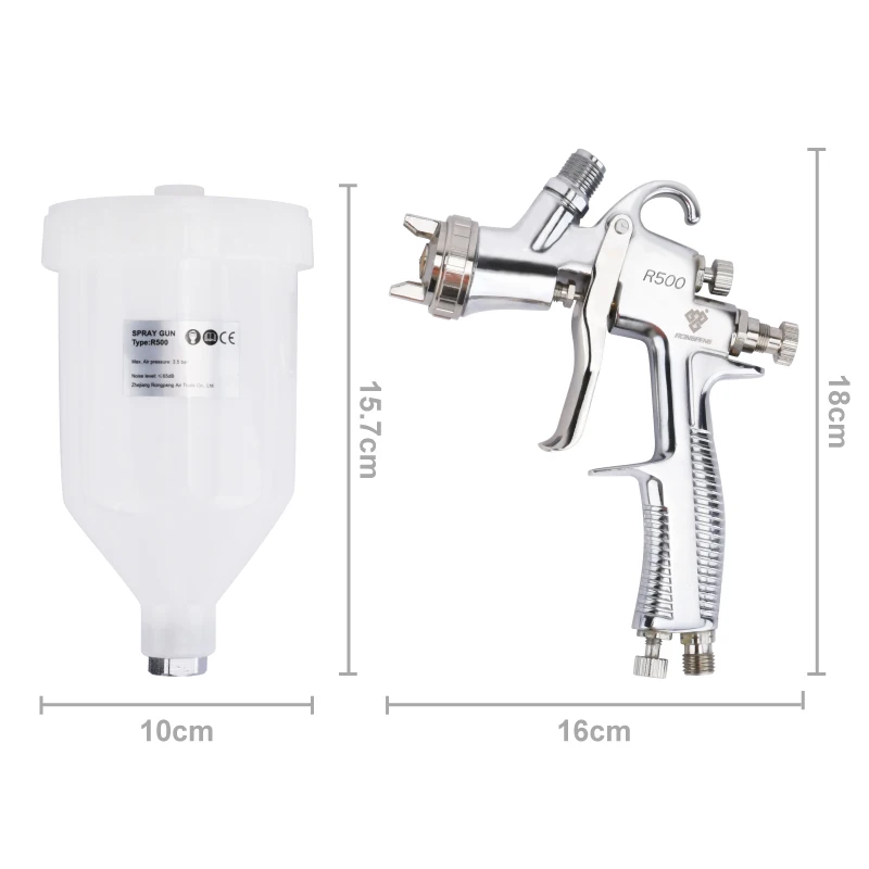 High Quality LVLP Paint Spray Gun RONGPENG R500 1.3/1.4/1.5/1.7/2.0mm Nozzle Paint Gun Water Based Air Spray Gun Airbrush