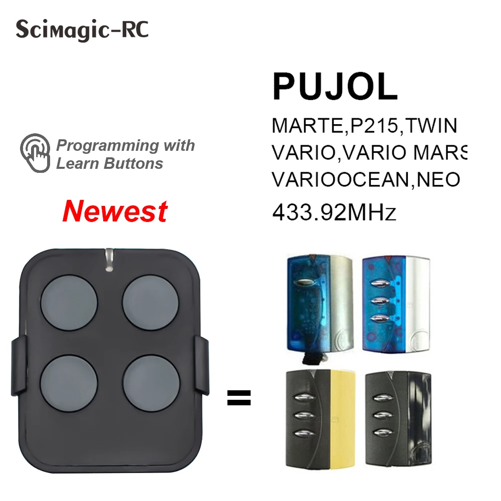 PUJOL garage gate controller For PUJOL VARIO MARS / NEO TWIN VARIO 2025 433.92MHz Rolling Code Garage new Door Remote Control