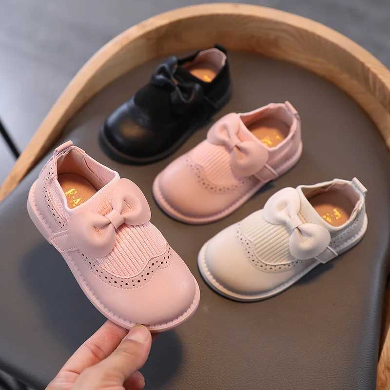 Autumn Little Girl Leather Shoes Childrens Cute Bow Patent Leather Princess Shoes Childrens Flat Shoes Childrens Sports Shoes M241102