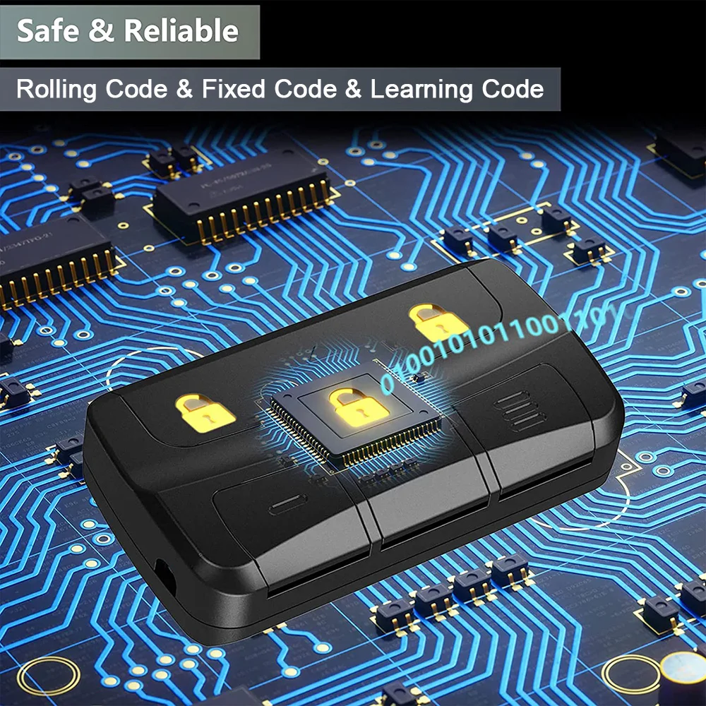 3 in 1 MultiFrequency 280MHz-868MHz Garage Door new Remote Control Gate Opener Duplicator 2025 433.92MHz For Rolling Code and Fixed Code