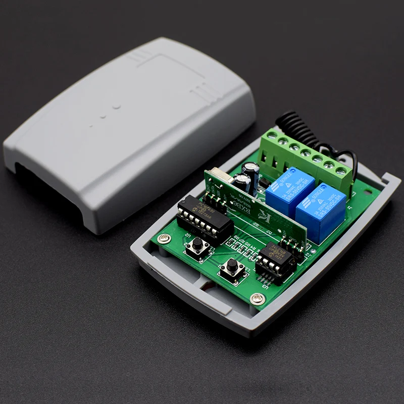 Garage Door Receiver 2CH 433.92MHZ Remote Controller for Doorhan Gate Multi Brand Fixed Learning Rolling Code Universal Receiver