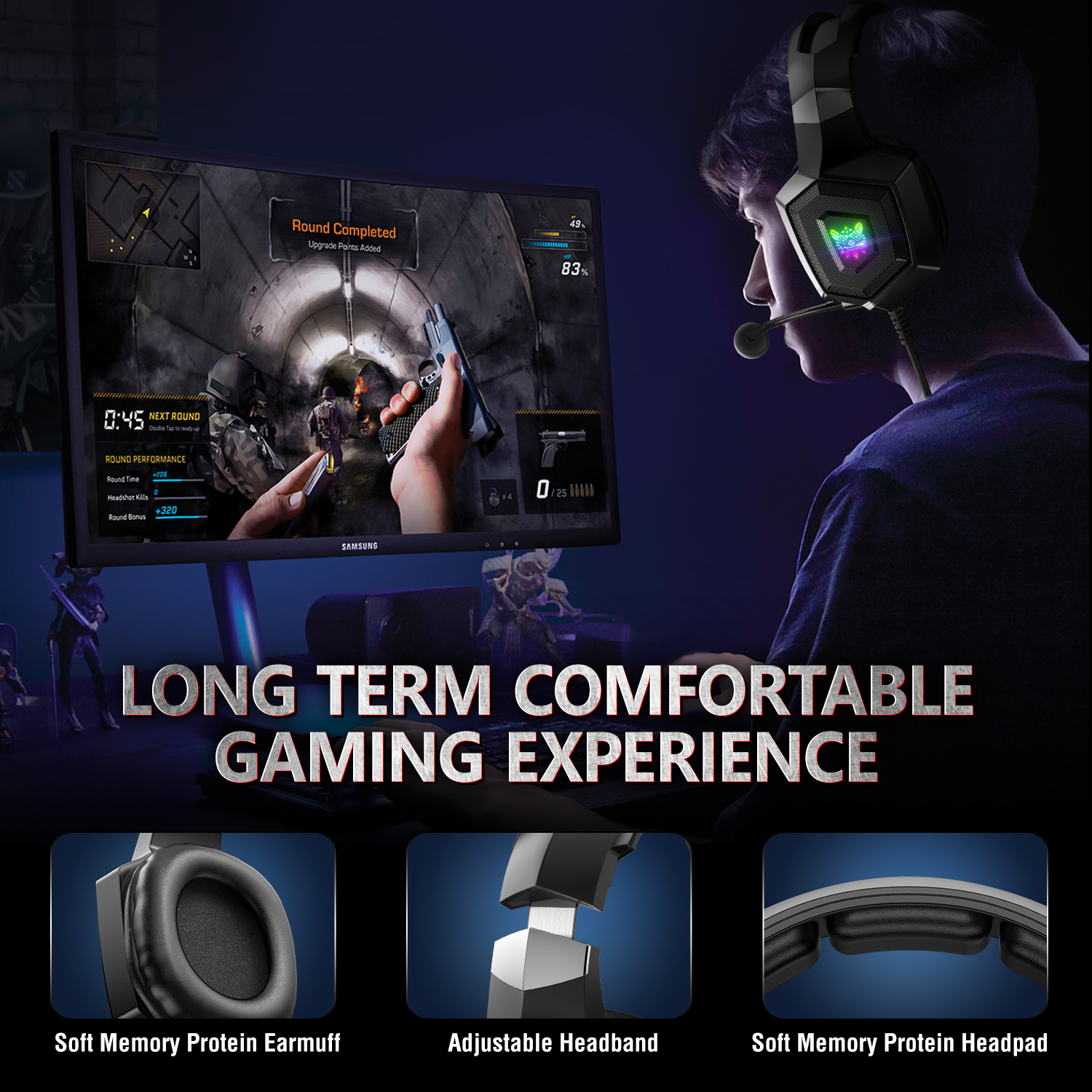 ONIKUMA New Lightweight Fashionable Cool 2025 Wired Stereo Gamer Headset with Microphone for new Laptop Tablet Desktop