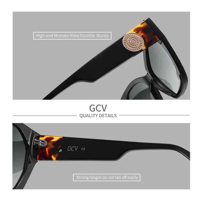 GCV acetic acid appearance patent n womens butterfly rectangular triangular polarized sunglasses UV400 fashion 241031