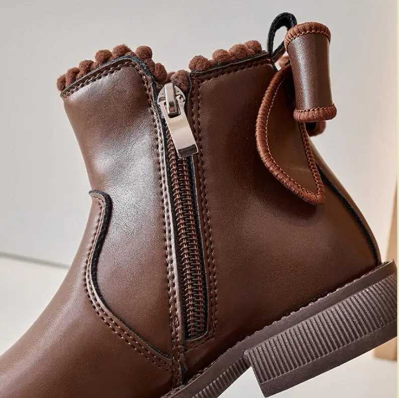 Autumn and Winter New Girls Short Boots Fashion Bow Baby Shoes Soft soled Childrens Princess Shoes Snow Boots M241102