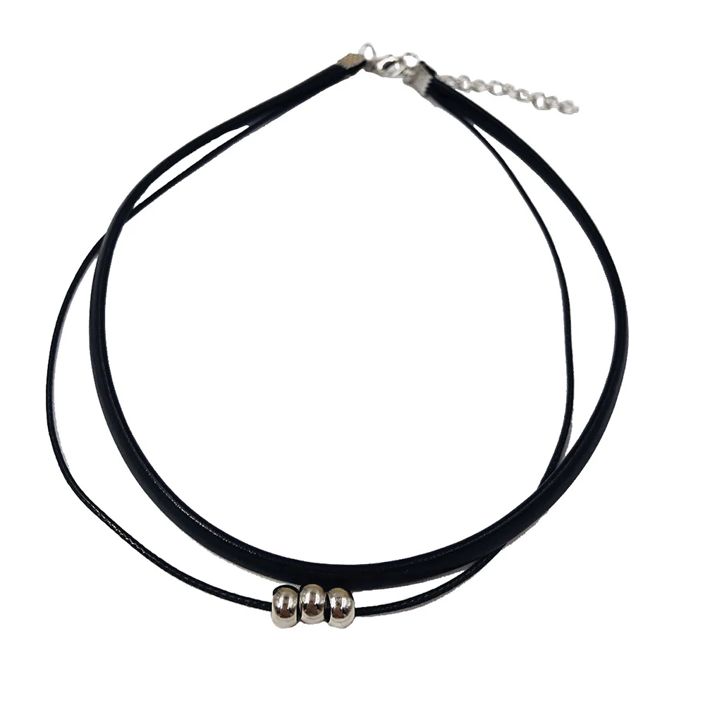 Classic Gothic Tattoo Black Leather Choker Necklace For Women Beads Pendant 2025 Charm new Necklaces Boho Jewelry Christmas Gift X0159