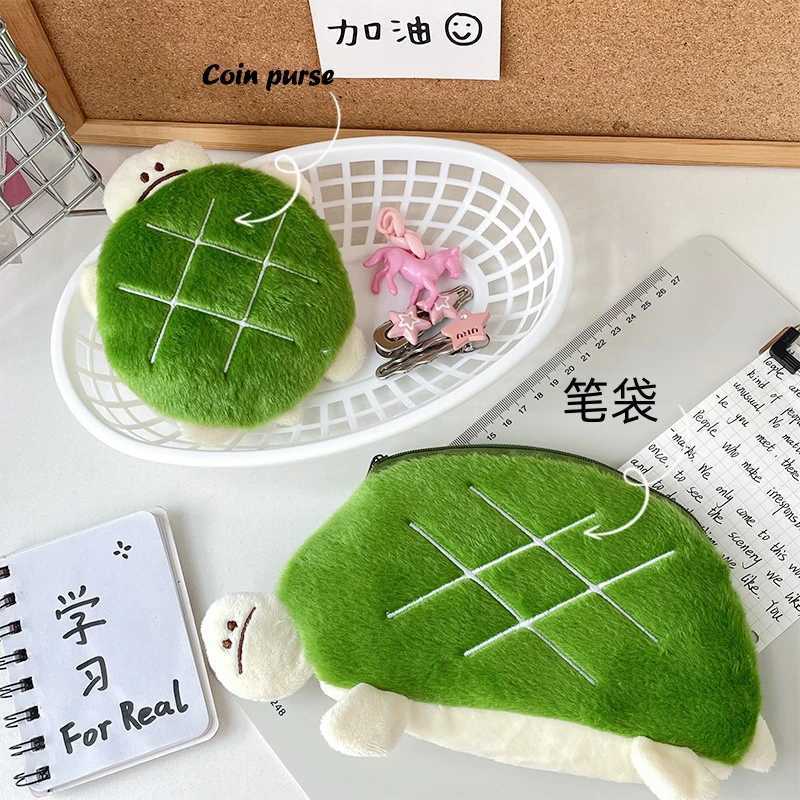 Carto Cute Turtle Pencil Bag Large Capacity Pencil Case Creative Coin Purse School Supplies Multifunctial Storage BagXJ241111
