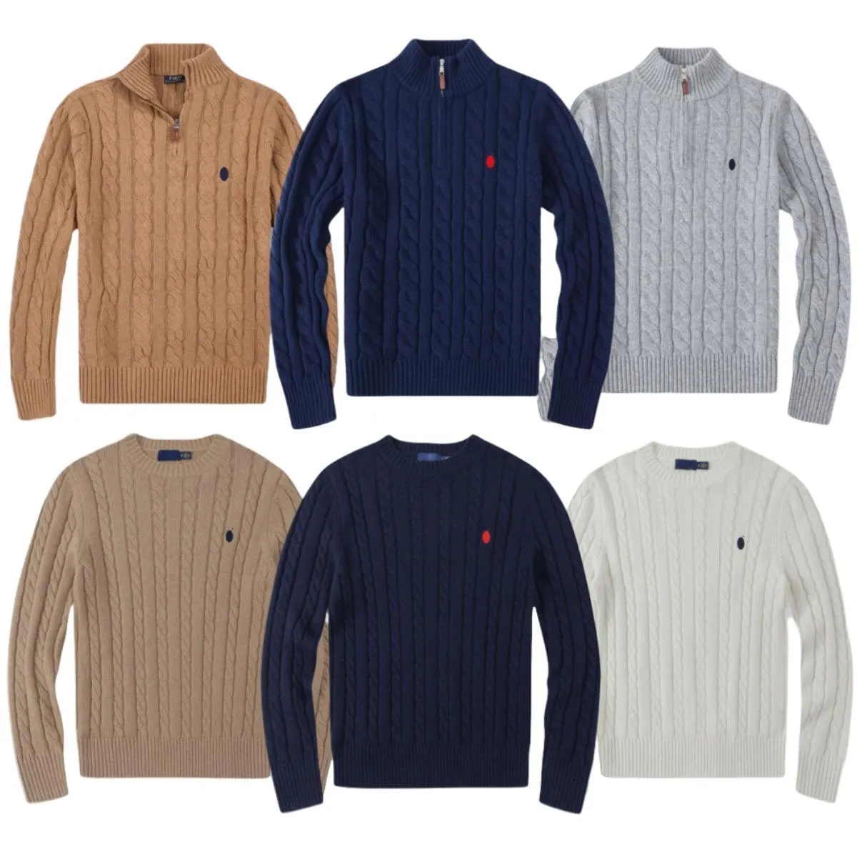 Mens polo Sweaters Autumn Wool Casual Small Horser Pull Half Polos Chandail Cardigan Jackets Winter Warm Long Sleeve Sweater Pullover Women Warm Hoodies1s1