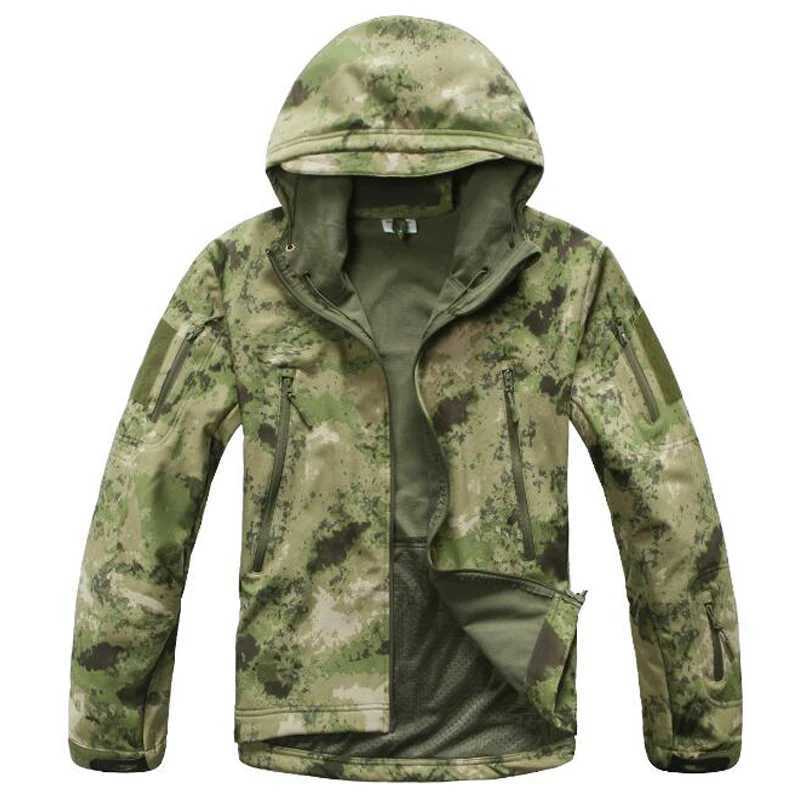 Lurker leather soft shell outdoor tactical jacket waterproof and windproof Tadcamo hunting camouflage Flce warm clothing W241102