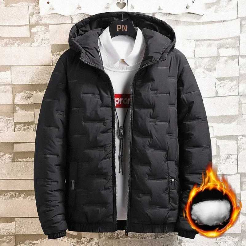 New fashion trend Thick hooded cotton padded jacket for autumn and winter mens casual loose and comfortable plus size jacket W241102