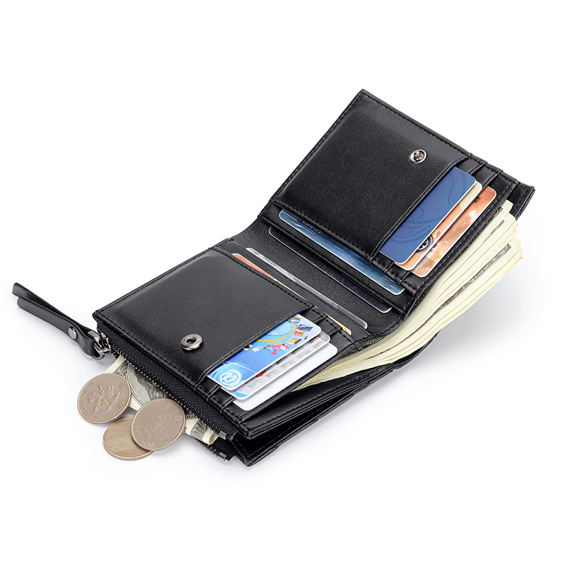 Leather Short Wallets Women's Sheepskin Ultra-thin Wallet Vertical Multi Clip Small Women Coins Purse Slimwallet Card Wallet