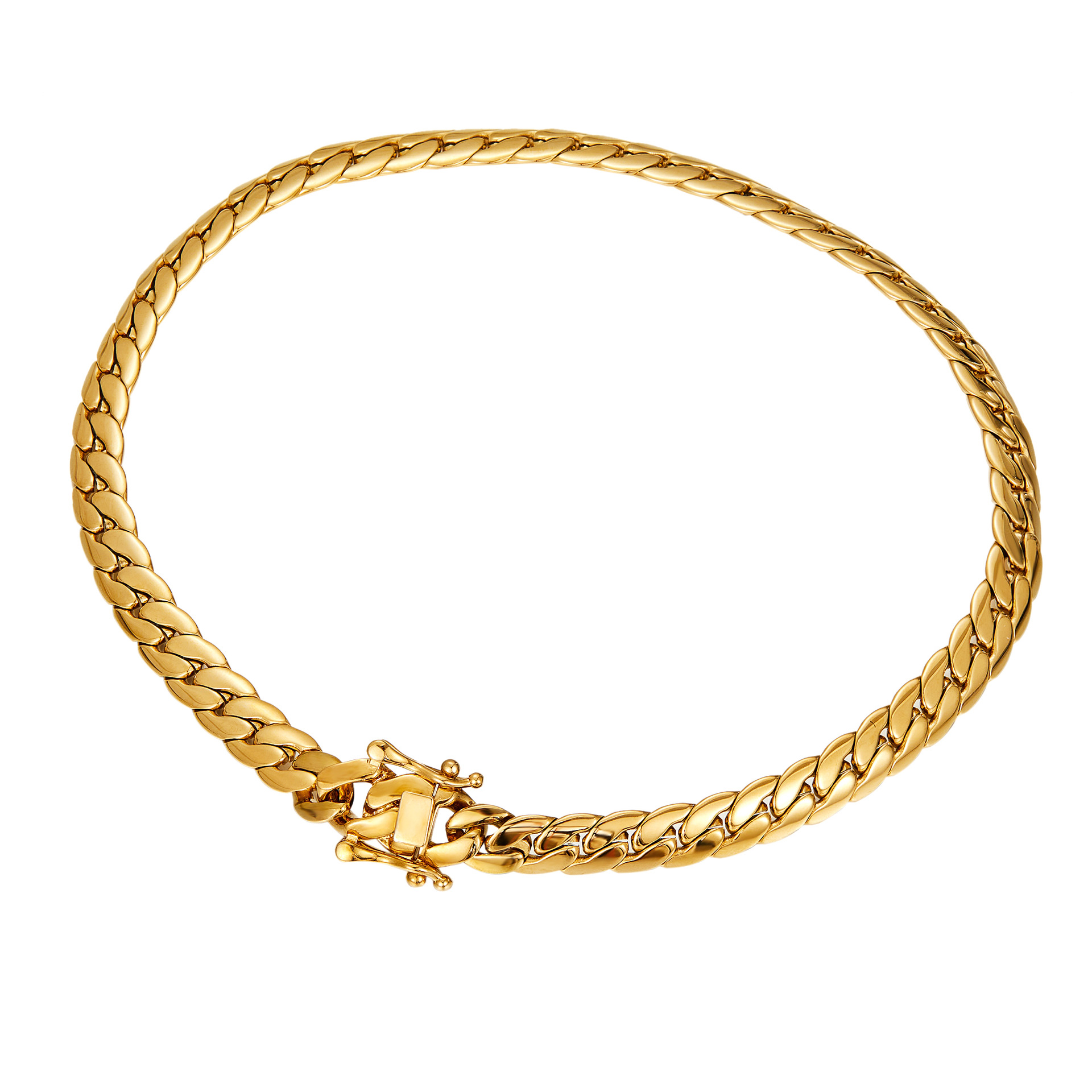 Snake Stainless Steel Miami Cuban Chain Necklace Bracelets Simple Clasp Jewelry