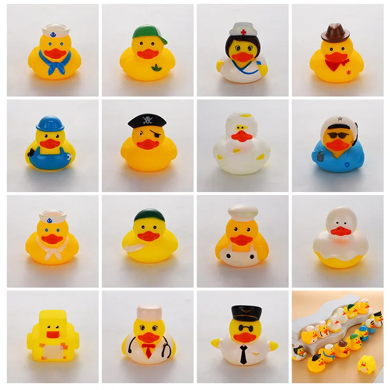 5-40PCS Baby Bath new Toys Soft Rubber Duck Squeeze Sound Float Animals Bathroom Swimming Water Toys for 2025 Children Boys Girls