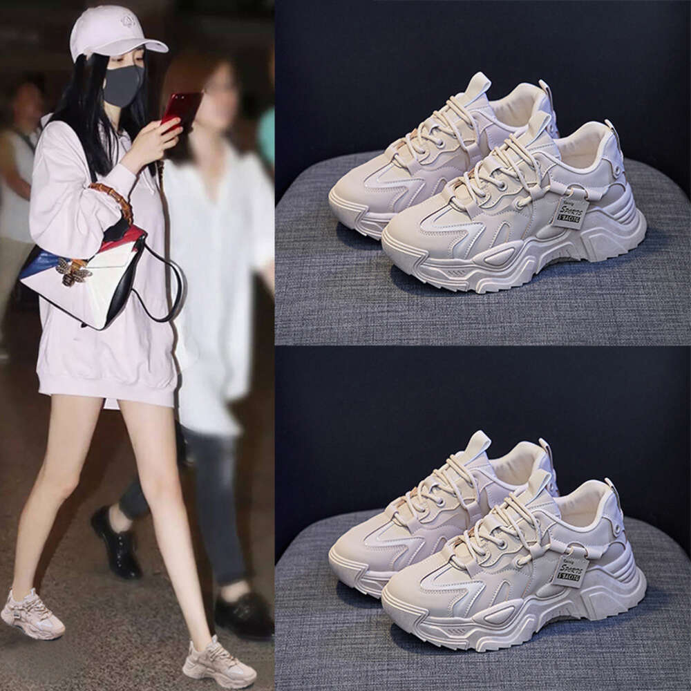 Korean version of new dad shoes for women in spring 2024, versatile sports shoes for students, casual thick soled high rise shoes for women ddmythur