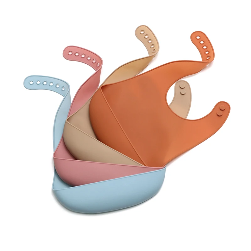 Mother Kids 1PC Soft Silicone 2025 new Waterproof Baby Bib Infant Bibs Newborn Feeding Scarf Adjustable Bibs Burp Cloths Baby Stuff