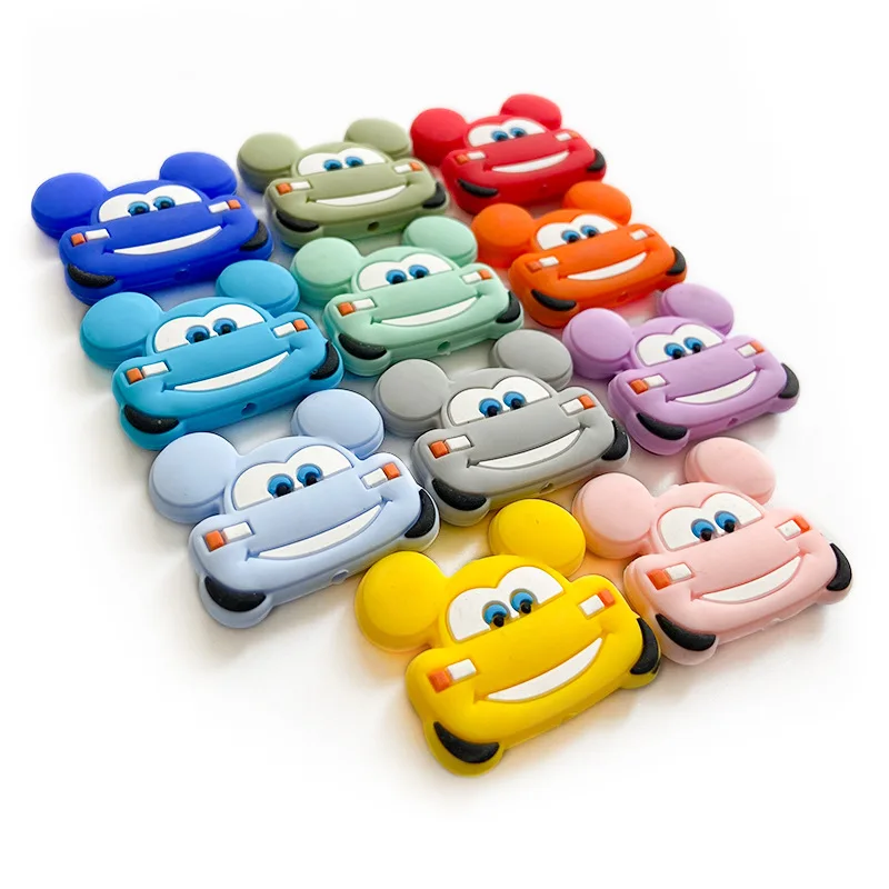 5pcs Automobile Silicone Beads BPA Free TOY new Baby Accessories Children Toys Beads Items Care Tools Teethers Dental 2025 Mother Kids